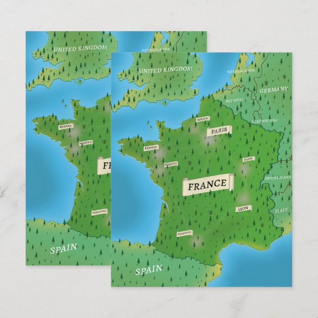 Carte De France (Devant / Derrière)