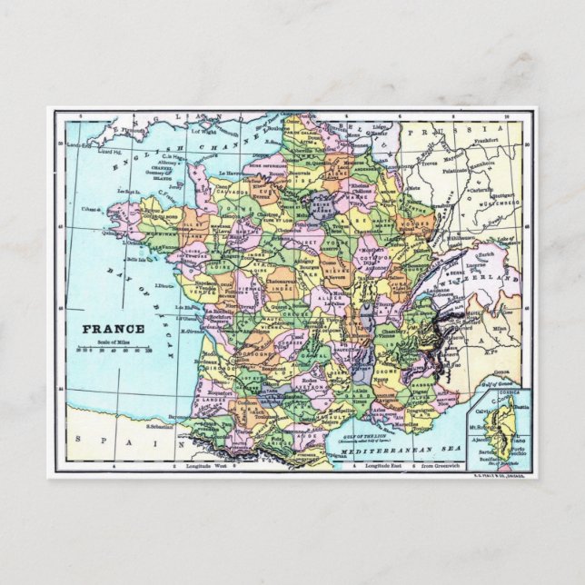 Carte de France - Carte postale (Devant)