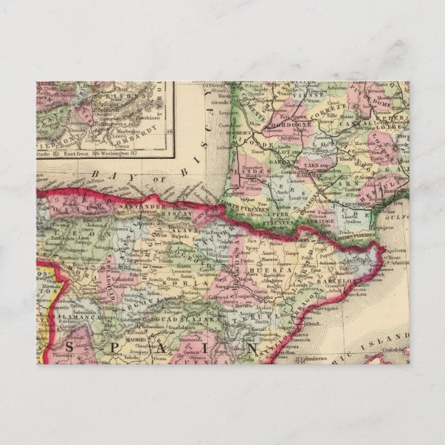 Carte de France, Espagne, Portugal par Mitchell (Devant)