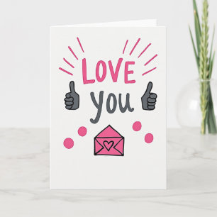 Carte de Fun avec Pouces en l'Air et Message d'Amo