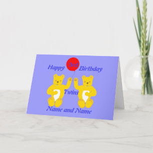 Carte de garçons d'anniversaire de jumeaux