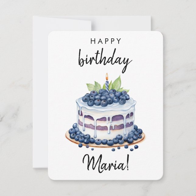 Carte de gâteau 1er anniversaire personnalisée, na (Devant)