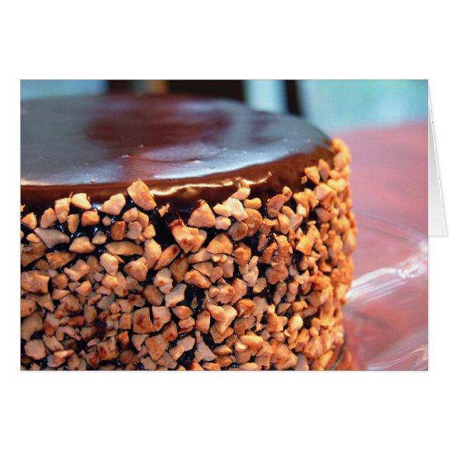 Carte de gâteau au chocolat au cajou (vide) (Devant horizontal)