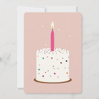 Carte de gâteau d'anniversaire avec bougie | Festi