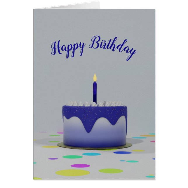 Carte de gâteau d'anniversaire bleu (Devant)