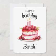 Carte de gâteau d'anniversaire personnalisée 2 ans