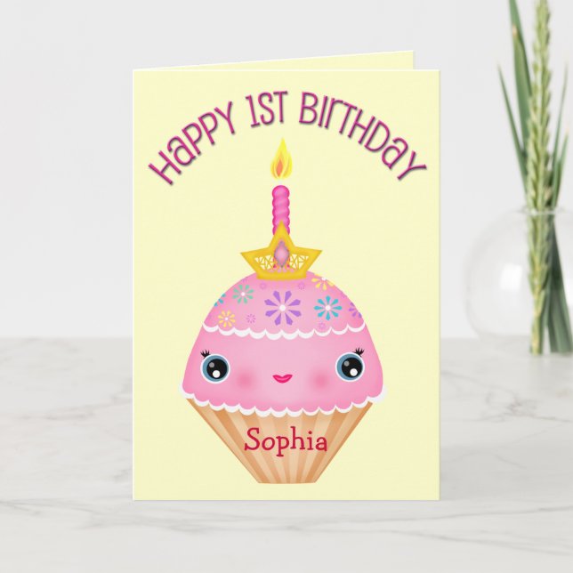 Carte de gâteau d'anniversaire personnalisée pour  (Devant)