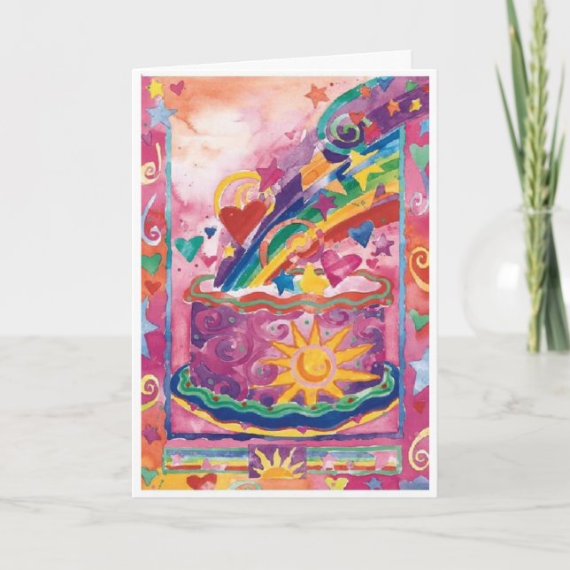 Carte de gâteau de joyeux anniversaire (Devant)