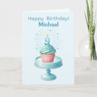 Carte de gâteau personnalisée 9e anniversaire
