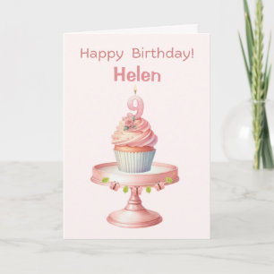Carte de gâteau personnalisée 9e anniversaire