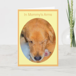 Carte de golden retriever du jour de mère pour la