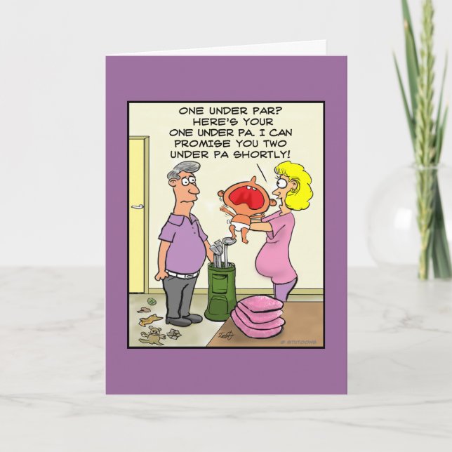 Carte de golf amusante - Deux en dessous du pair (Devant)