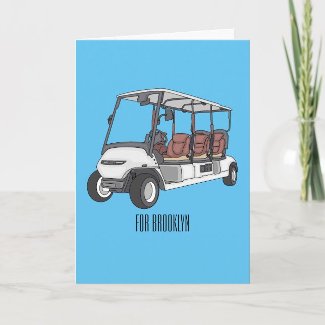 Carte de golf / dessin animé en voiturette de golf (Devant)