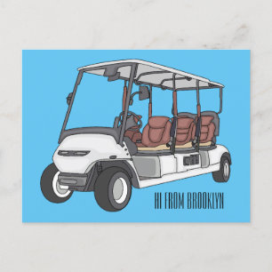 Carte de golf / dessin animé en voiturette de golf
