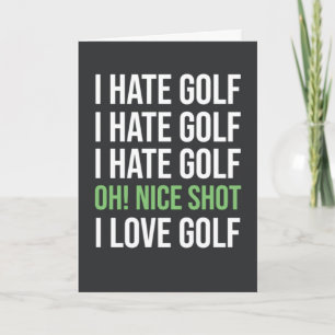 Carte de golf verte drôle pour l'humour de golfeur
