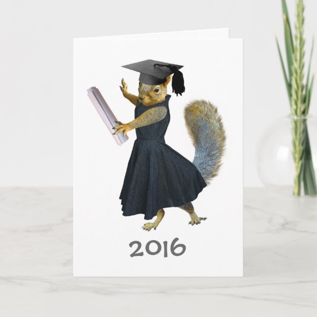 Carte de graduation 2016 pour les écureuils filles (Devant)