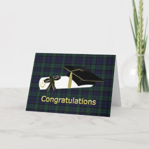 Carte de graduation classique Black Watch Plaid