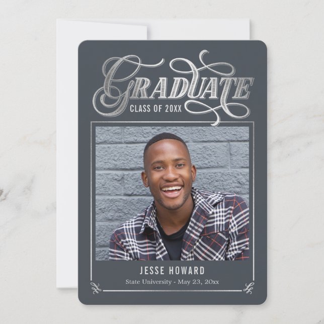 Carte de graduation de couleur modifiable de futur (Devant)