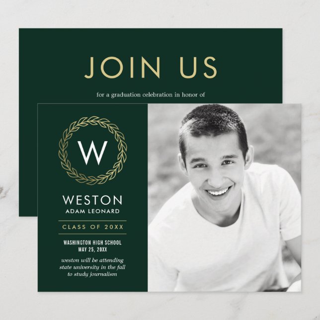 Carte de graduation de la couronne classique de co (Devant / Derrière)