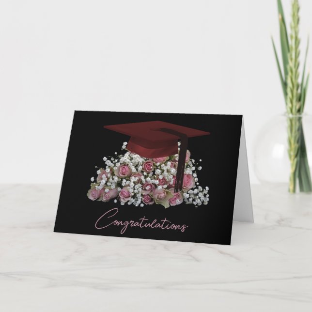 Carte de graduation Rose Roses (Devant)
