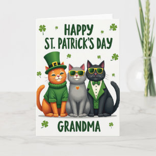 Carte de grand-mère pour chats de la Saint-Patrick