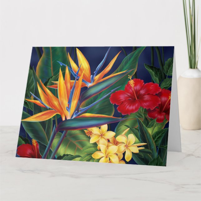 Carte de grand salut Tropical Paradise Hawaiian (Devant)