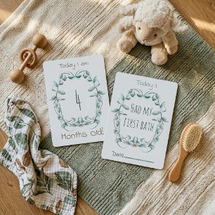 Carte de grande première de bébé à double bordure 