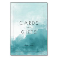 Carte de gratitude à l'aquarelle bleue calme