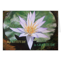 Carte de gratitude de beaux-arts de nénuphar