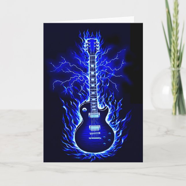 Carte de guitare flamboyante (Devant)
