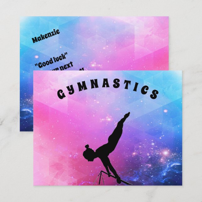 Carte de gymnastique pour les filles qui aiment la (Devant / Derrière)