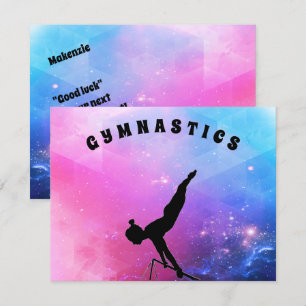 Carte de gymnastique pour les filles qui aiment la