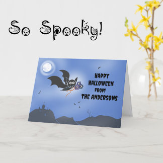 Carte de Halloween personnalisée au nom de famille
