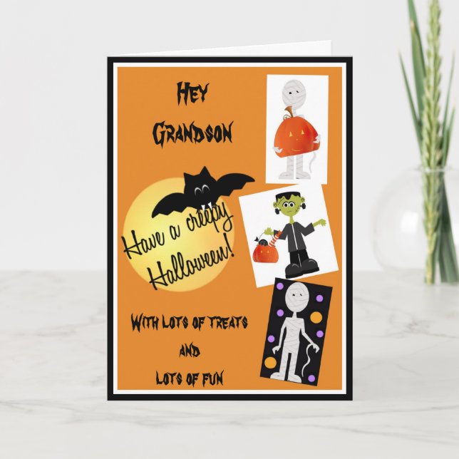 Carte de Halloween pour le petit-fils (Devant)