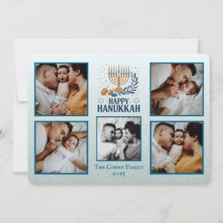 Carte de Hanukkah personnalisée avec 5 photos