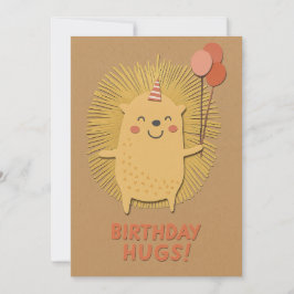 Carte de hérisson Birday Hugs