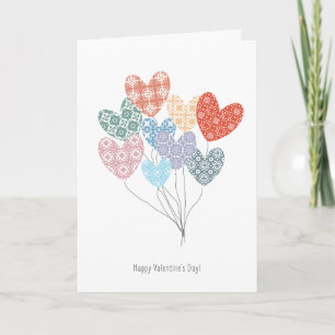 Carte de heureuse Sainte-Valentin avec les ballons