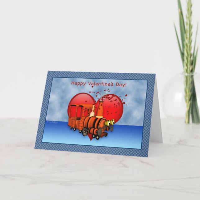 Carte de heureuse Sainte-Valentin de train de Toon (Devant)