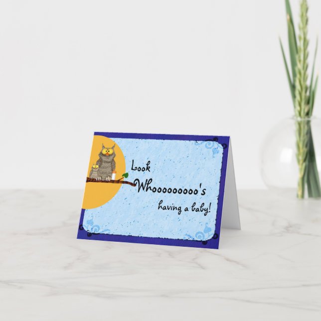 Carte de hibou de baby shower (Devant)