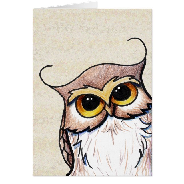 Carte de hibou KiniArt (Devant)