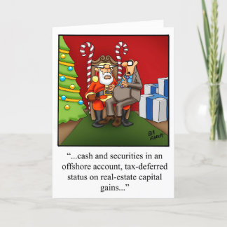 Carte de Humour de Noël financier amusant