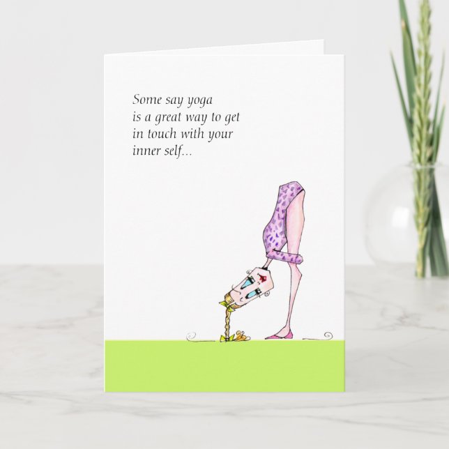 Carte de humour pour le yoga amusant (Devant)