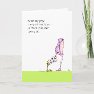 Carte de humour pour le yoga amusant