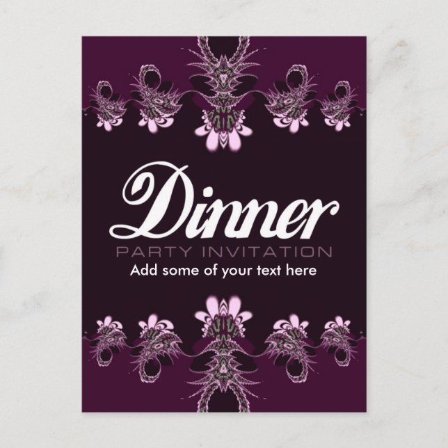 Carte de invitation pour dîner modèle (Devant)
