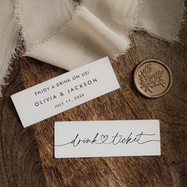 Carte de jeton de boisson du Mariage de boissons d (Créateur téléchargé)