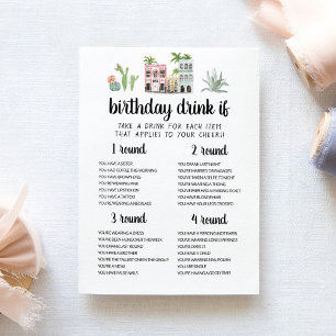 Carte de jeu anniversaire modifiable BOISSON SI Je