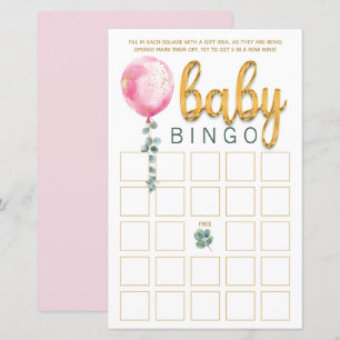 Carte de jeu Baby shower de Bingo Bingo Bingo Gold