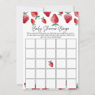 Carte de jeu baby shower de fraises