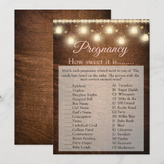 Carte de jeu Baby shower de grossesse pour bébé en