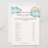 Carte de jeu Baby shower de la manifestation anima